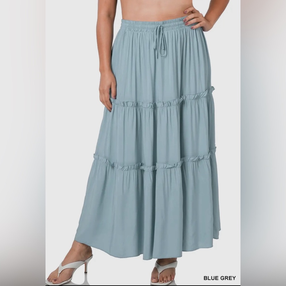 Passion of Essence Blue Grey Maxi Skirt